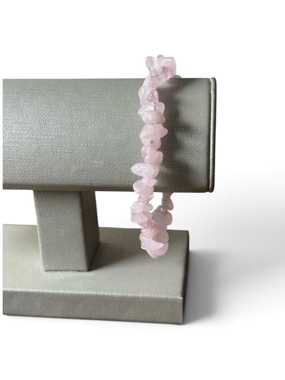 Rose Quartz Crystal Chip Beaded Stretch Bracelet